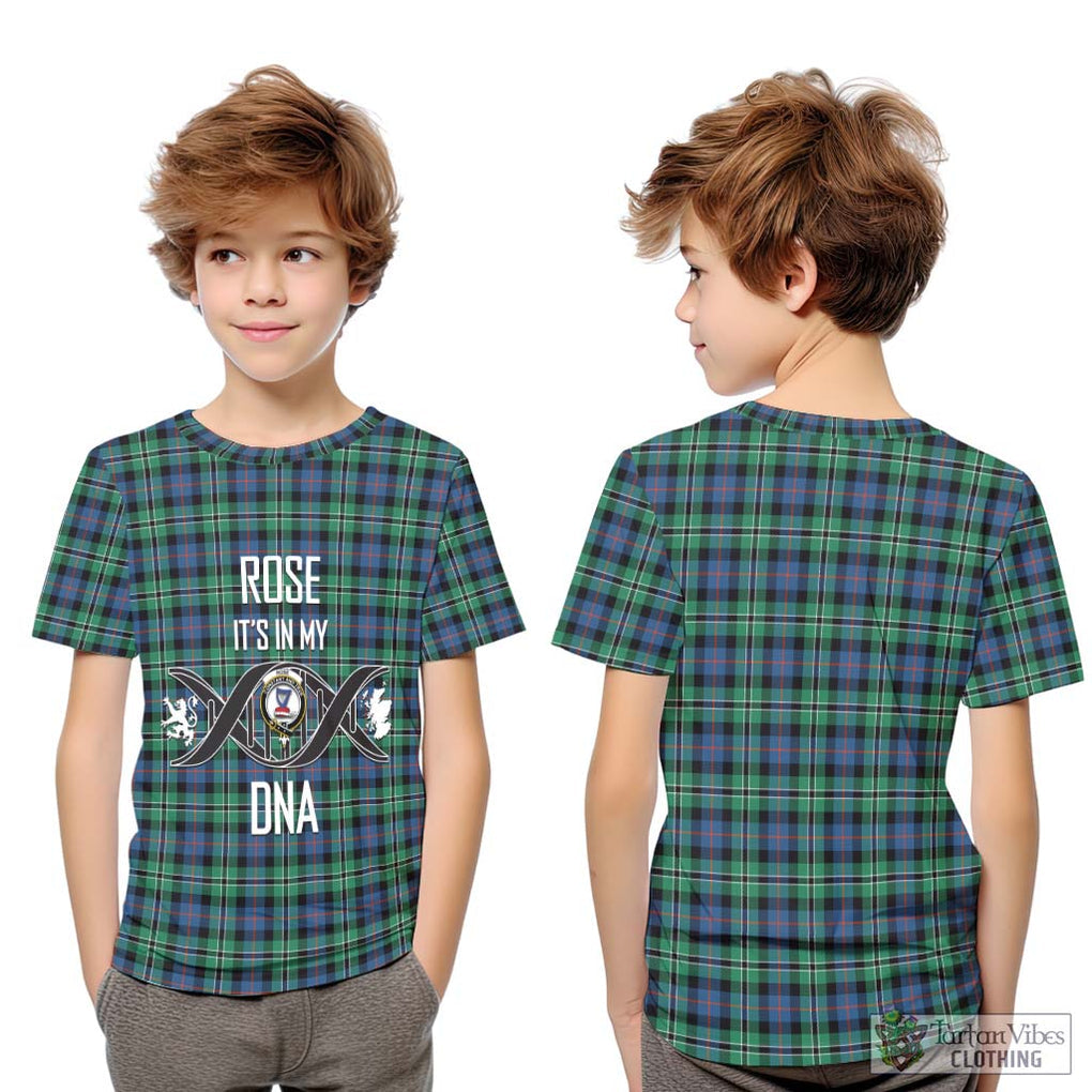 Rose Hunting Ancient Tartan Kid T-Shirt with Family Crest DNA In Me Style Youth XL Size14 - Tartanvibesclothing Shop