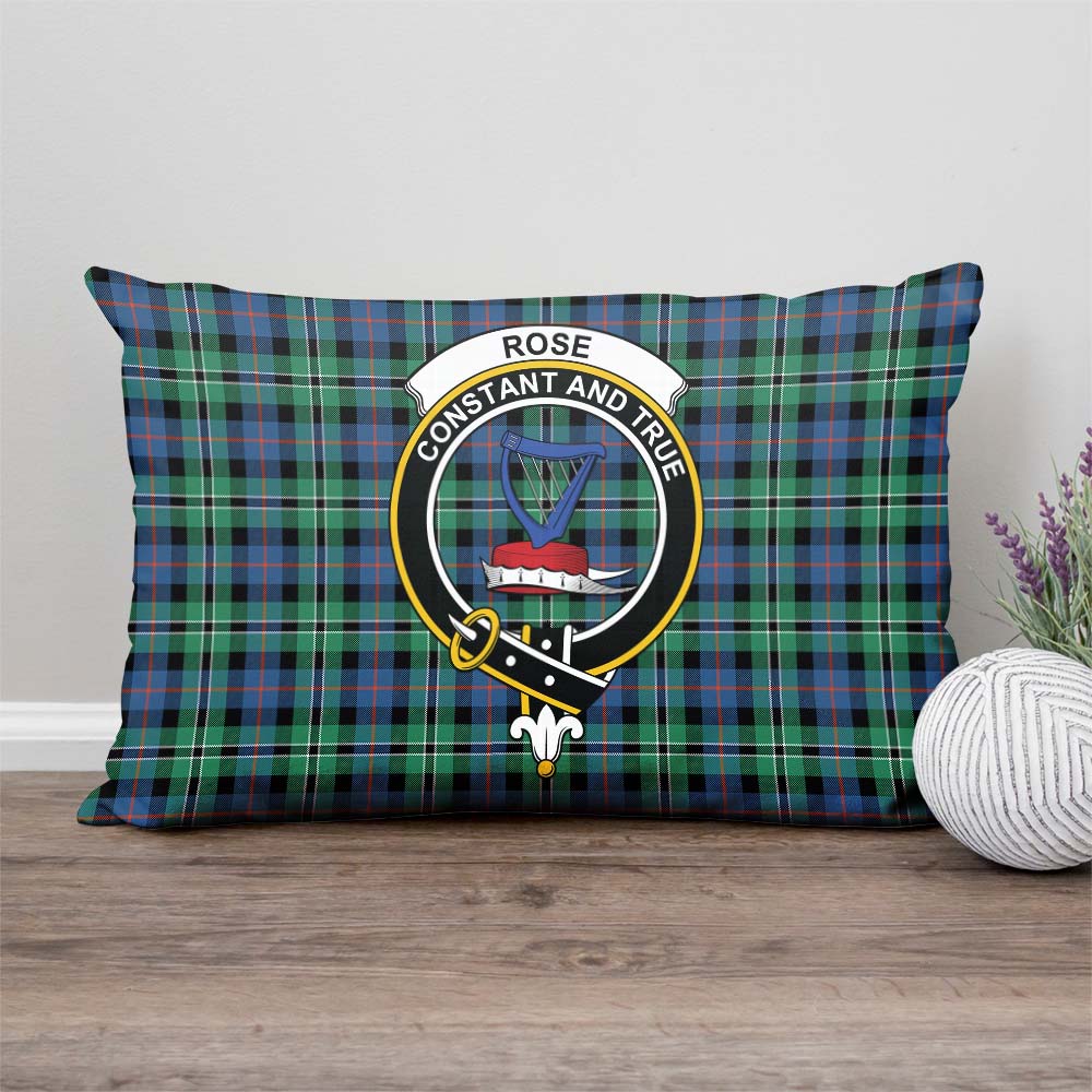 Rose Hunting Ancient Tartan Pillow Cover with Family Crest Rectangle Pillow Cover - Tartanvibesclothing