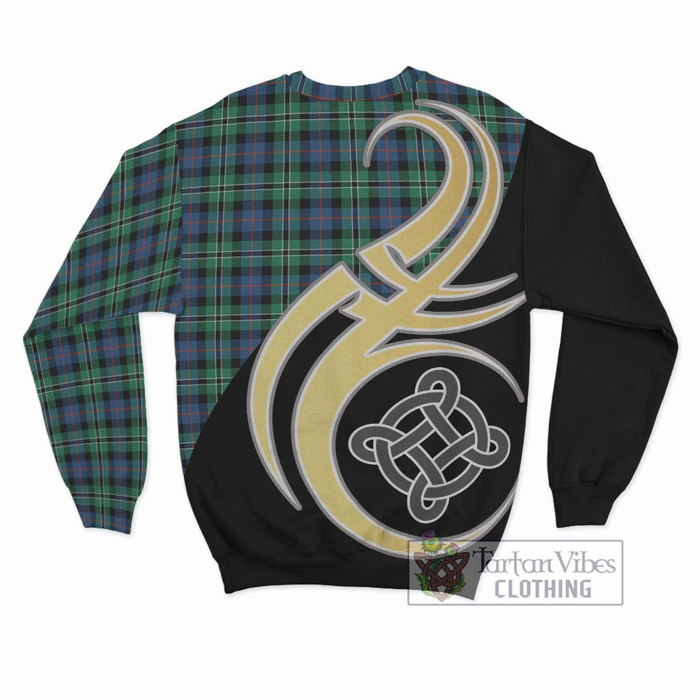 Rose Hunting Ancient Tartan Sweatshirt with Family Crest and Celtic Symbol Style - Tartan Vibes Clothing