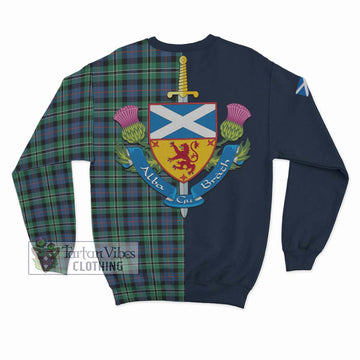 Rose Hunting Ancient Tartan Sweatshirt Alba with Scottish Lion Royal Arm Half Style