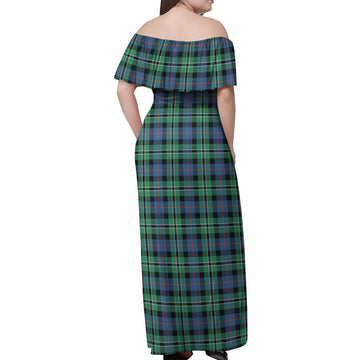 Rose Hunting Ancient Tartan Off Shoulder Long Dress