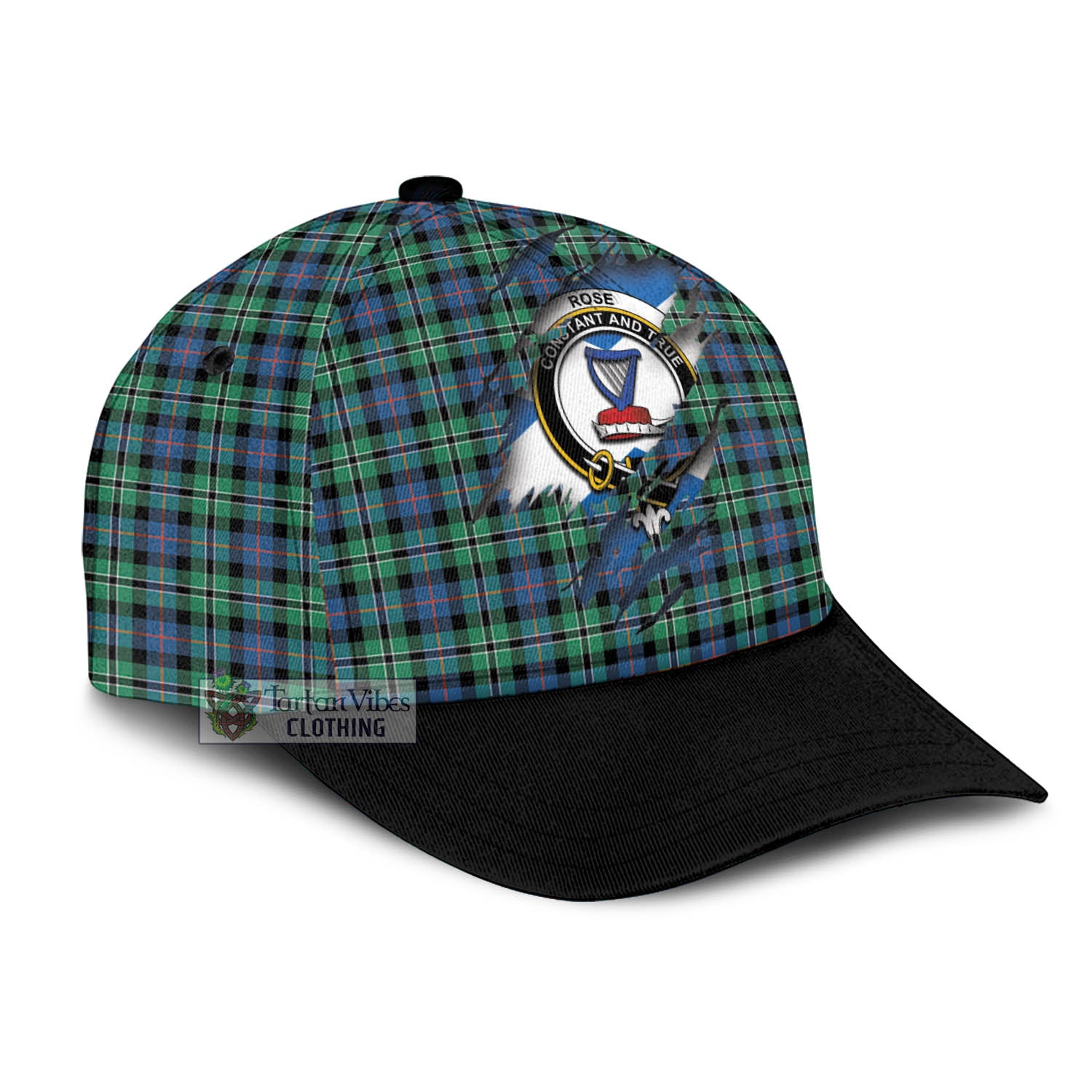 Tartan Vibes Clothing Rose Hunting Ancient Tartan Classic Cap with Family Crest In Me Style