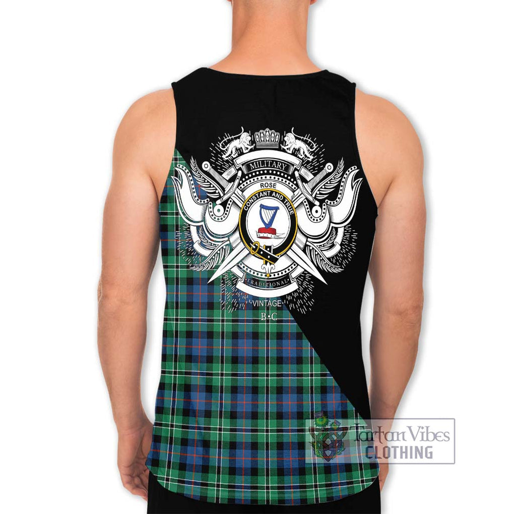 Rose Hunting Ancient Tartan Men's Tank Top with Family Crest and Military Logo Style - Tartanvibesclothing Shop