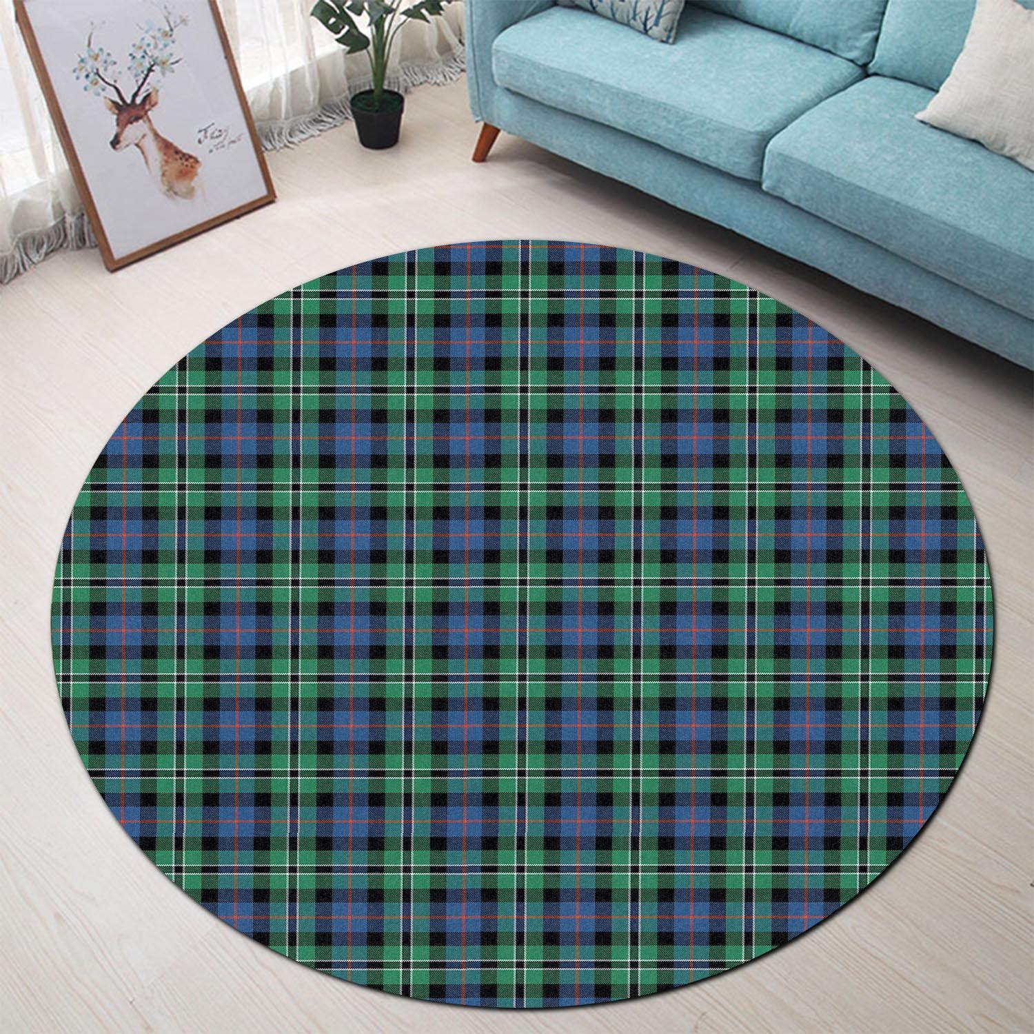 rose-hunting-ancient-tartan-round-rug