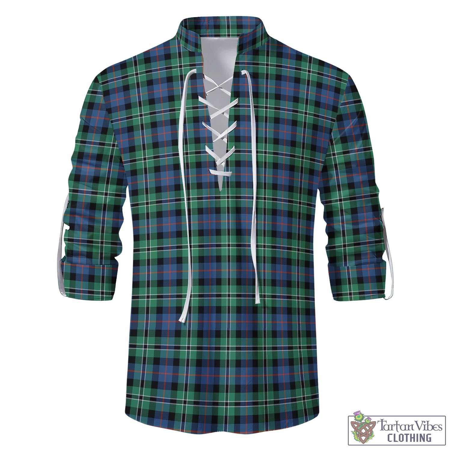 Tartan Vibes Clothing Rose Hunting Ancient Tartan Men's Scottish Traditional Jacobite Ghillie Kilt Shirt