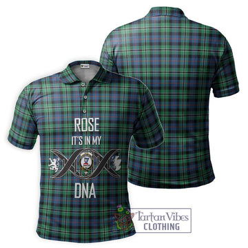 Rose Hunting Ancient Tartan Polo Shirt with Family Crest DNA In Me Style