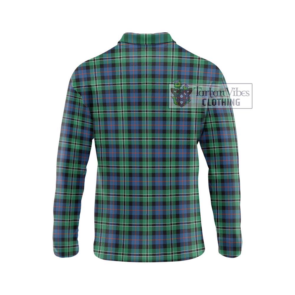 Rose Hunting Ancient Tartan Long Sleeve Polo Shirt with Family Crest DNA In Me Style - Tartanvibesclothing Shop