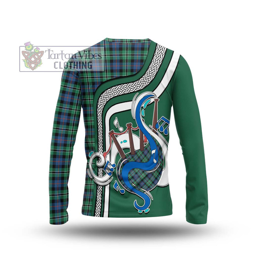 Tartan Vibes Clothing Rose Hunting Ancient Tartan Long Sleeve T-Shirt with Epic Bagpipe Style