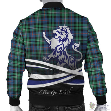 Rose Hunting Ancient Tartan Bomber Jacket with Alba Gu Brath Regal Lion Emblem