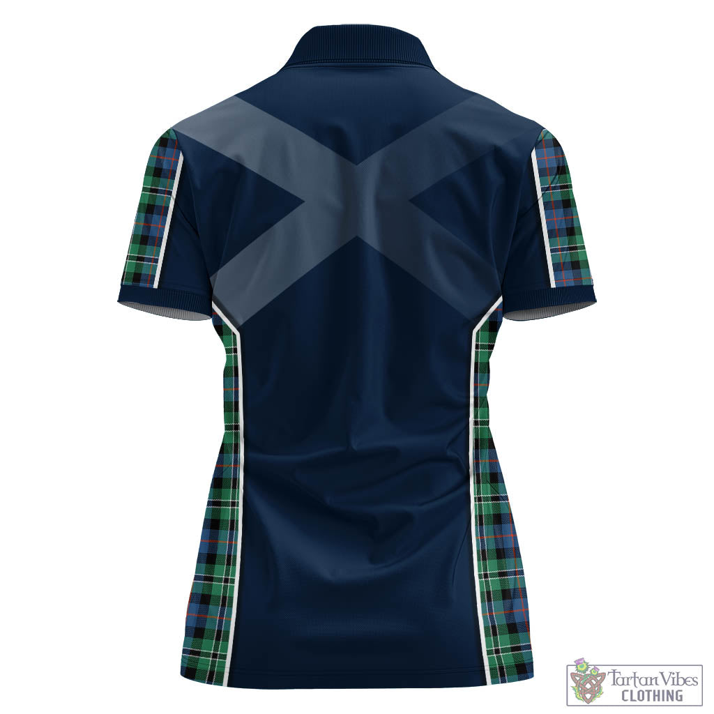 Tartan Vibes Clothing Rose Hunting Ancient Tartan Women's Polo Shirt with Family Crest and Scottish Thistle Vibes Sport Style