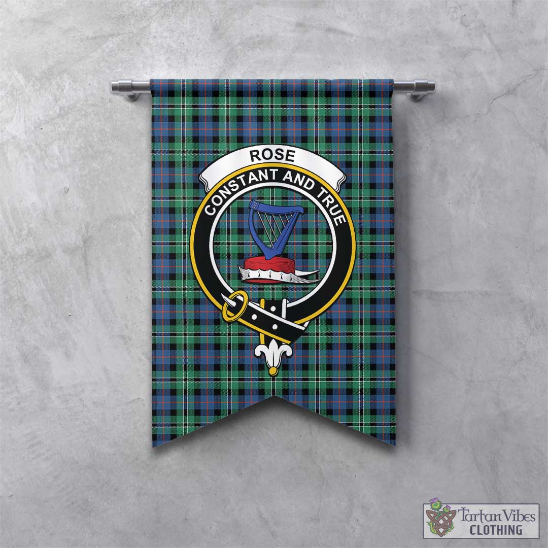 Tartan Vibes Clothing Rose Hunting Ancient Tartan Gonfalon, Tartan Banner with Family Crest