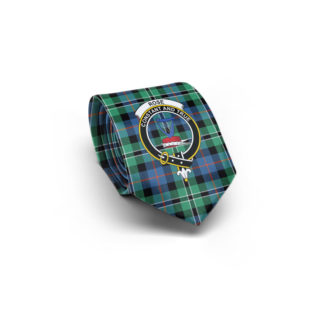 Rose Hunting Ancient Tartan Classic Necktie with Family Crest - Tartan Vibes Clothing