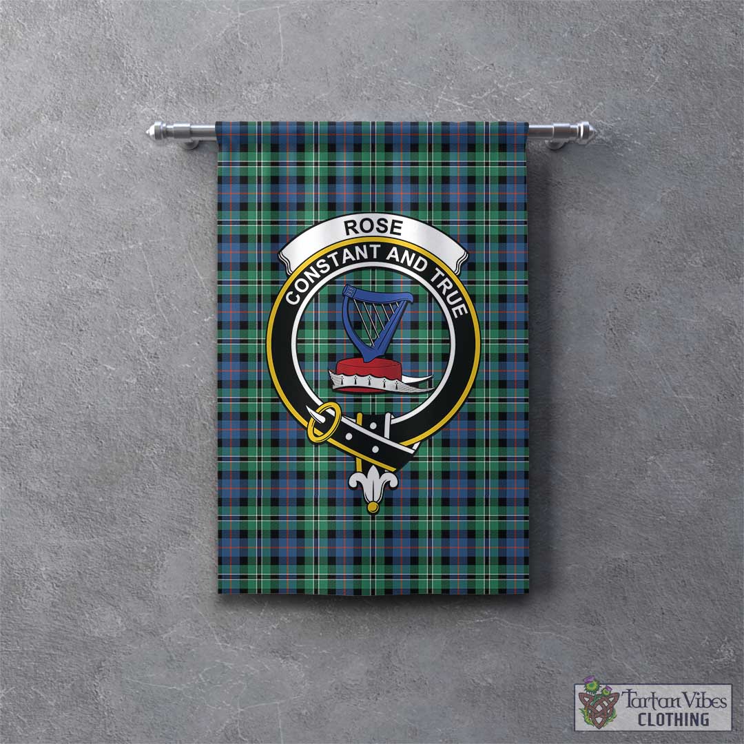 Tartan Vibes Clothing Rose Hunting Ancient Tartan Gonfalon, Tartan Banner with Family Crest