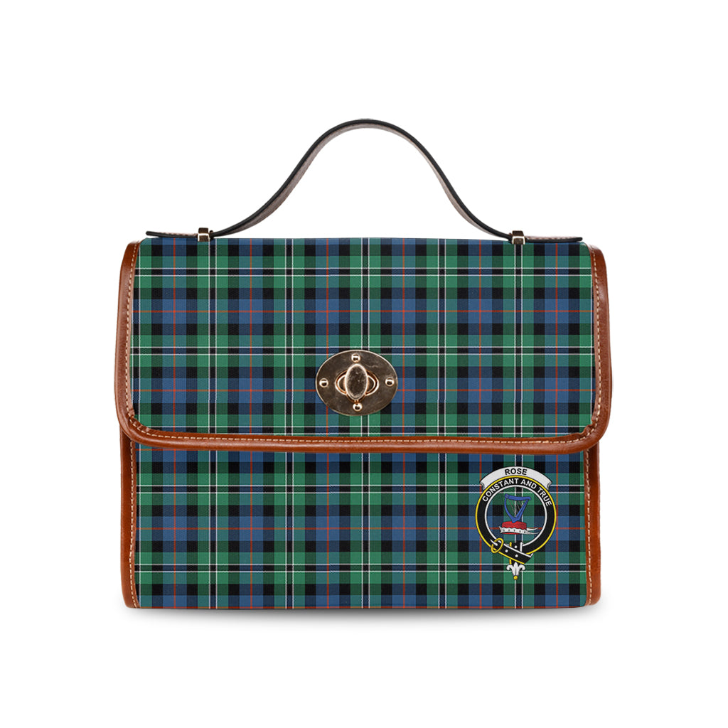 rose-hunting-ancient-tartan-leather-strap-waterproof-canvas-bag-with-family-crest