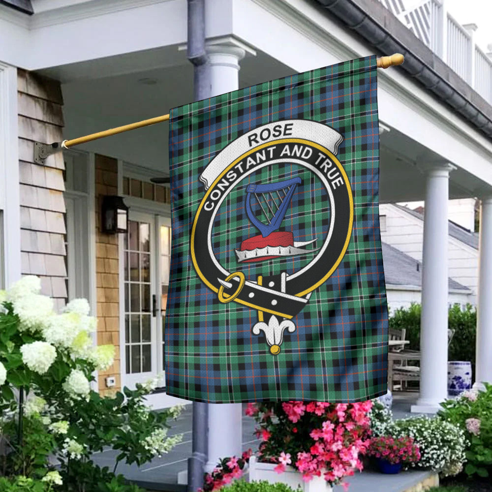 Rose Hunting Ancient Tartan Flag with Family Crest - Tartan Vibes Clothing