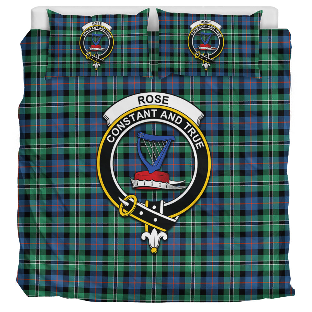 Rose Hunting Ancient Tartan Bedding Set with Family Crest UK Bedding Set UK Super King 104*94 inch - Tartan Vibes Clothing