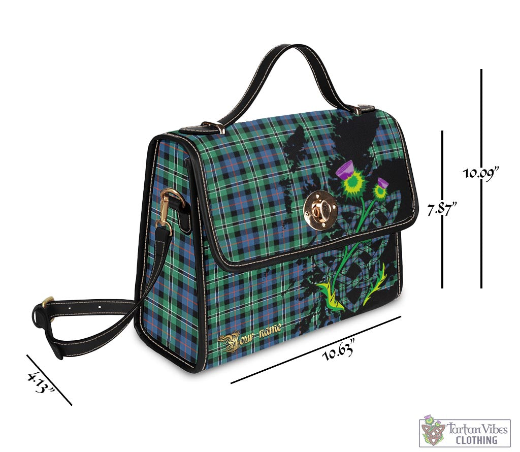 Tartan Vibes Clothing Rose Hunting Ancient Tartan Waterproof Canvas Bag with Scotland Map and Thistle Celtic Accents