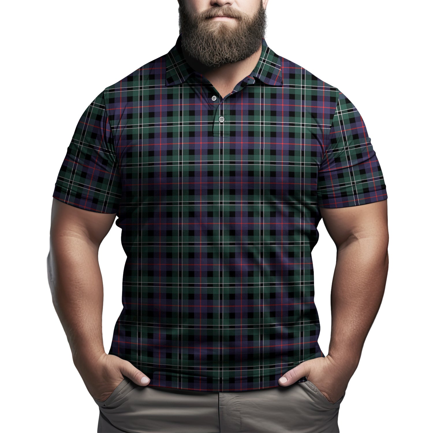 Rose Hunting Modern Tartan Mens Polo Shirt Kid - Tartan Vibes Clothing