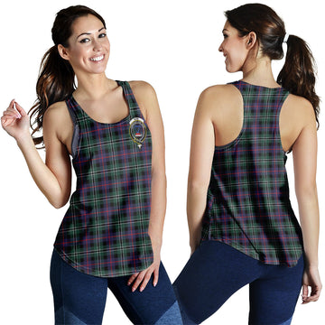 Rose Hunting Modern Tartan Women Racerback Tanks with Family Crest