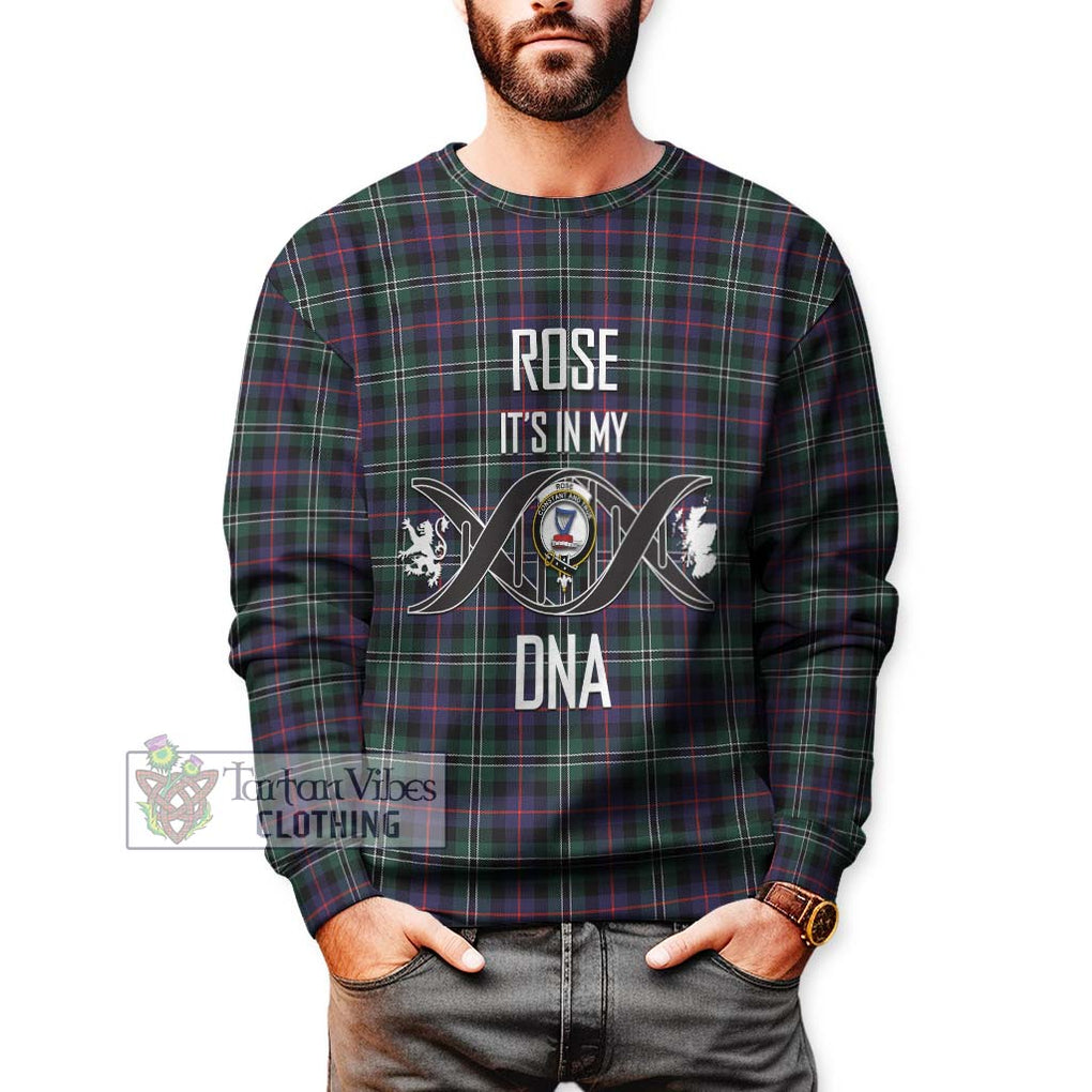 Rose Hunting Modern Tartan Sweatshirt with Family Crest DNA In Me Style Unisex - Tartanvibesclothing Shop