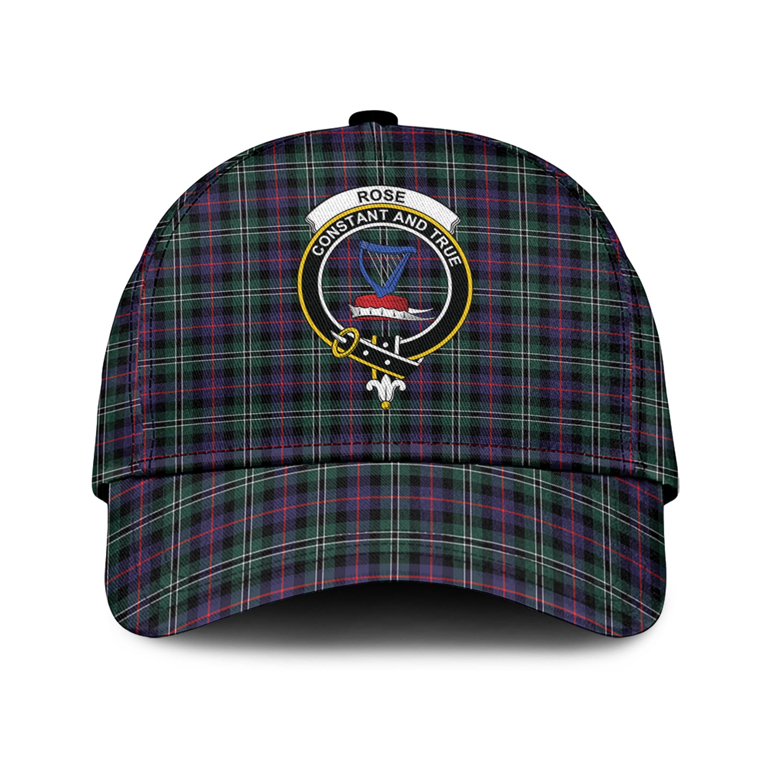 rose-hunting-modern-tartan-classic-cap-with-family-crest