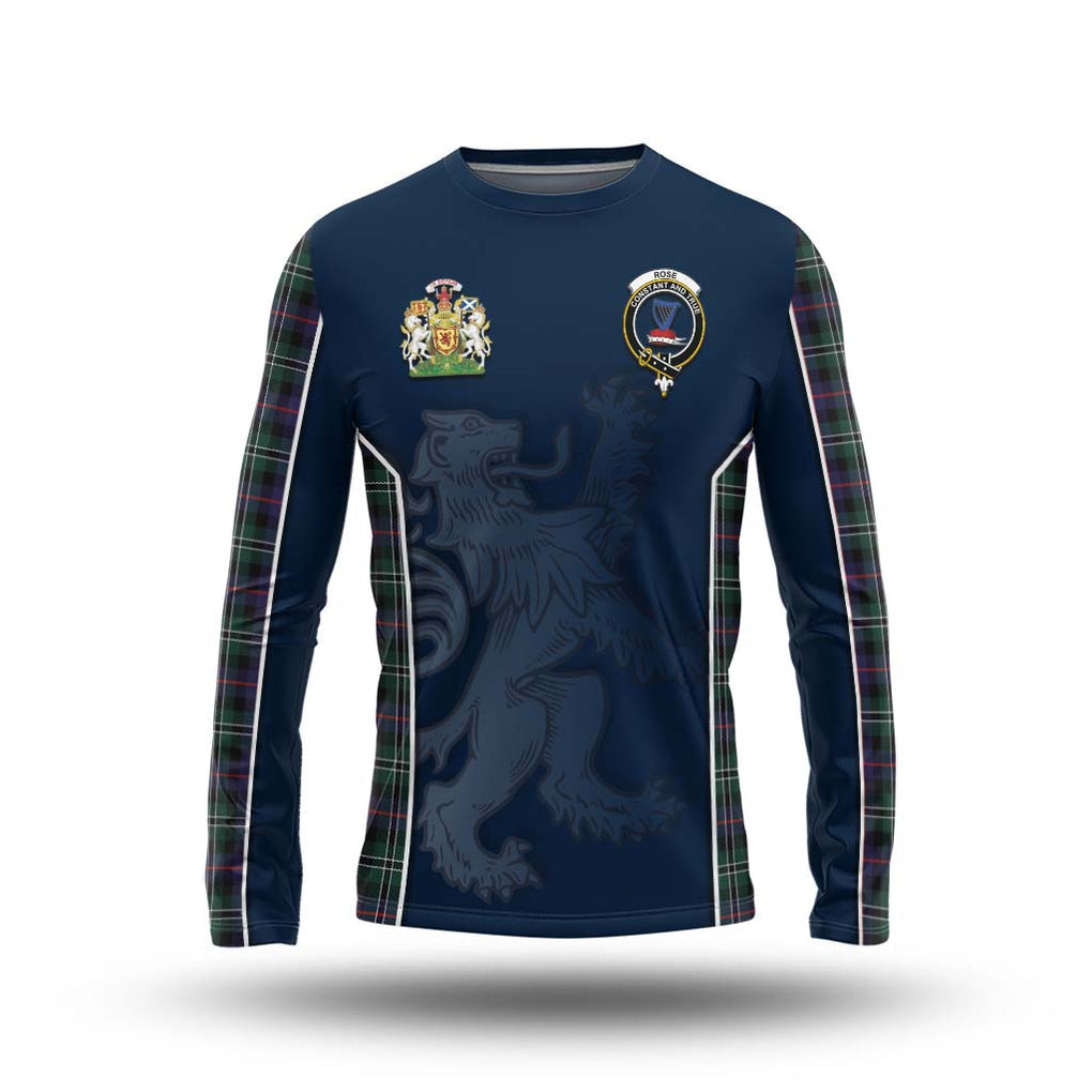 Rose Hunting Modern Tartan Long Sleeve T-Shirt with Family Crest and Lion Rampant Vibes Sport Style Unisex - Tartan Vibes Clothing