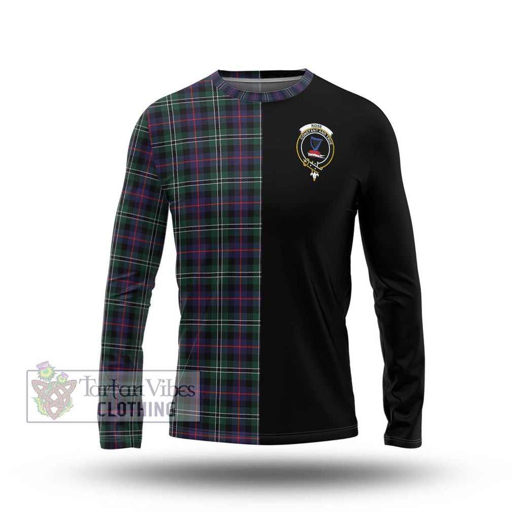 Rose Hunting Modern Tartan Long Sleeve T-Shirt with Family Crest and Half Of Me Style Unisex - Tartanvibesclothing Shop