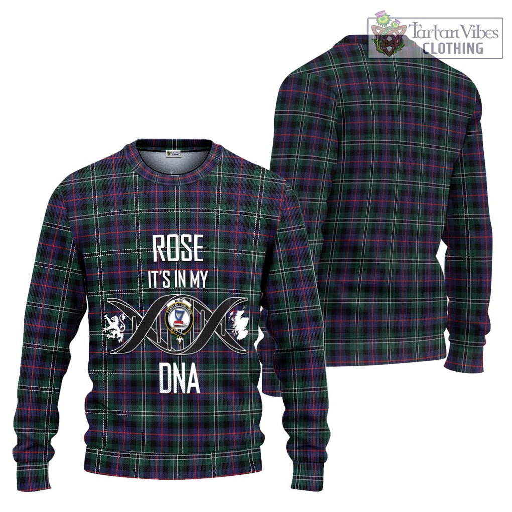 Rose Hunting Modern Tartan Knitted Sweater with Family Crest DNA In Me Style Unisex - Tartanvibesclothing Shop