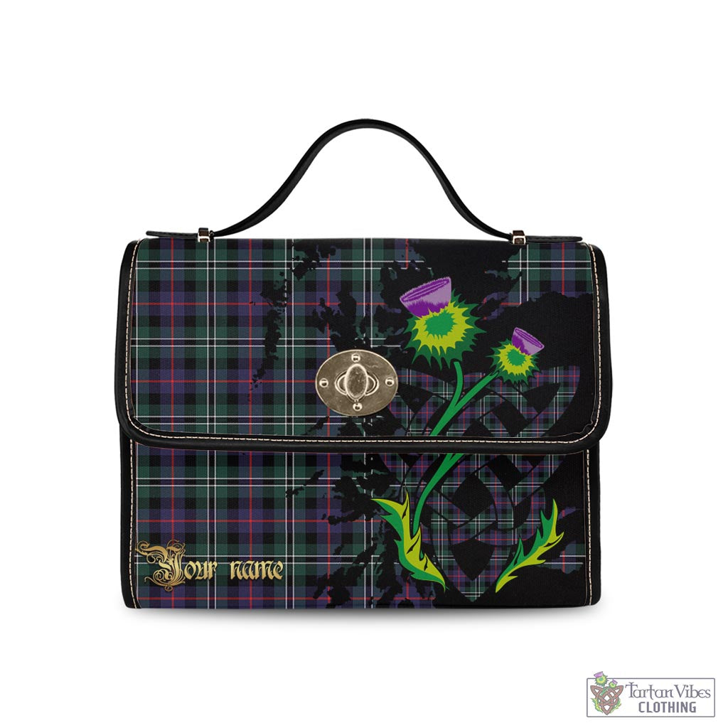 Tartan Vibes Clothing Rose Hunting Modern Tartan Waterproof Canvas Bag with Scotland Map and Thistle Celtic Accents