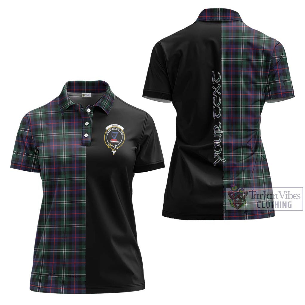 Rose Hunting Modern Tartan Women's Polo Shirt with Family Crest and Half Of Me Style Women - Tartanvibesclothing Shop