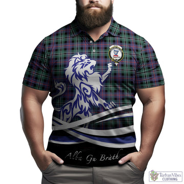 Rose Hunting Modern Tartan Polo Shirt with Alba Gu Brath Regal Lion Emblem