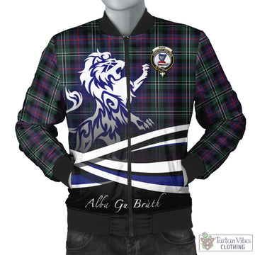 Rose Hunting Modern Tartan Bomber Jacket with Alba Gu Brath Regal Lion Emblem