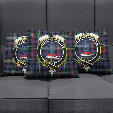 Rose Hunting Modern Tartan Pillow Cover with Family Crest