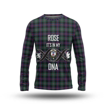 Rose Hunting Modern Tartan Long Sleeve T-Shirt with Family Crest DNA In Me Style