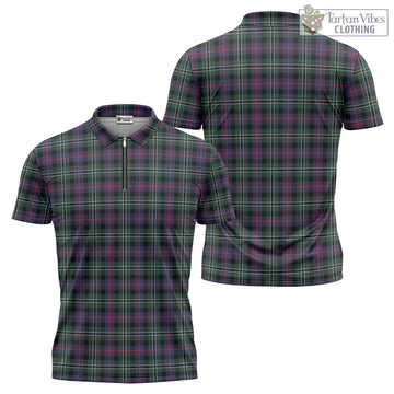 Rose Hunting Modern Tartan Zipper Polo Shirt