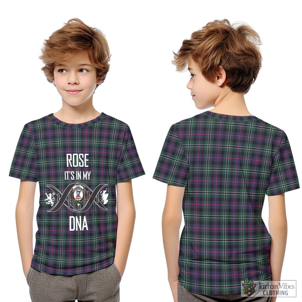 Rose Hunting Modern Tartan Kid T-Shirt with Family Crest DNA In Me Style Youth XL Size14 - Tartanvibesclothing Shop