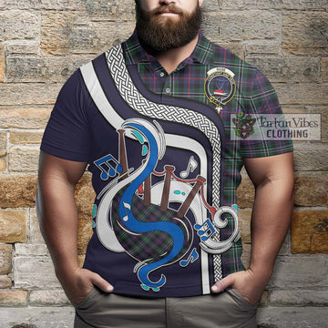 Rose Hunting Modern Tartan Polo Shirt with Epic Bagpipe Style