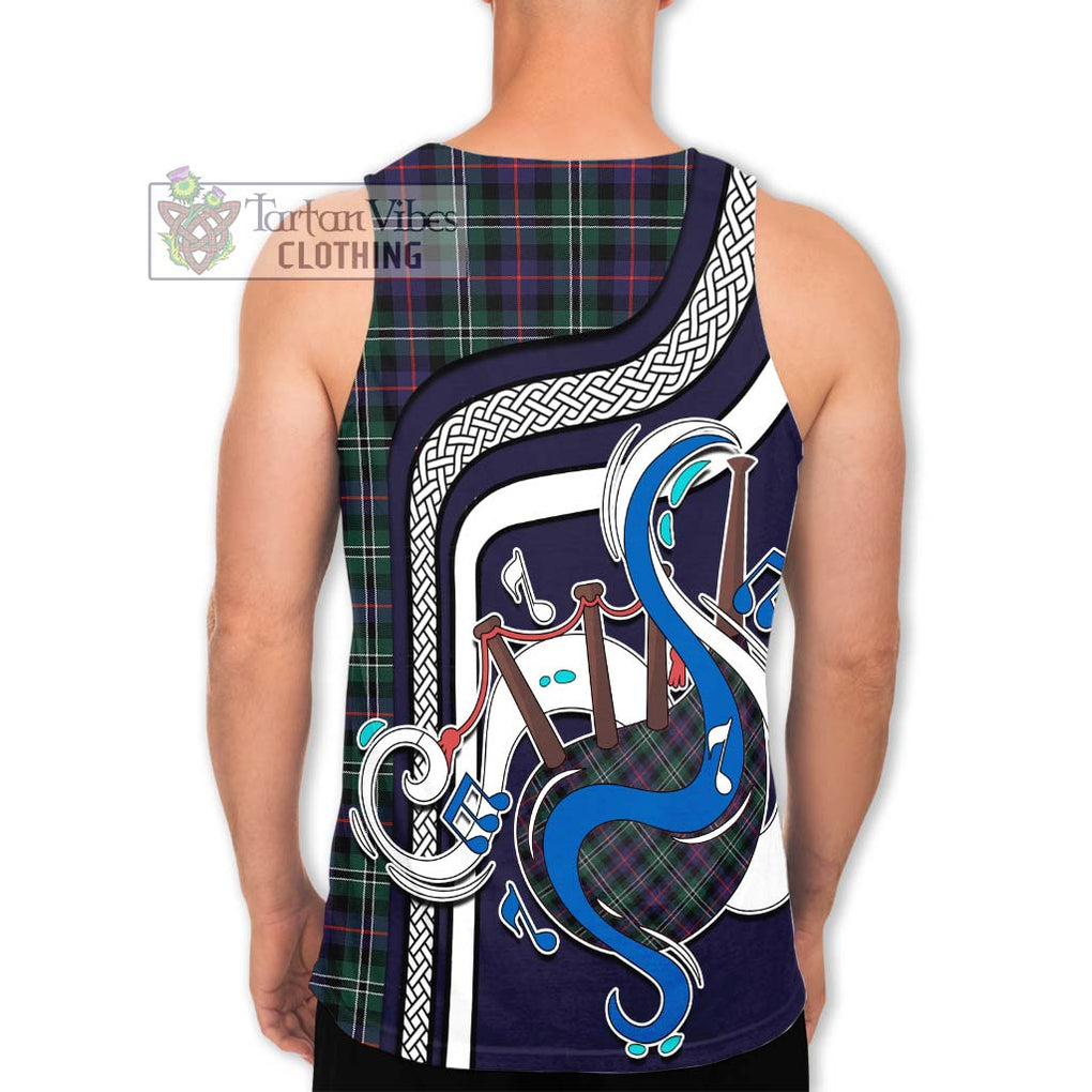 Rose Hunting Modern Tartan Men's Tank Top with Epic Bagpipe Style - Tartanvibesclothing Shop