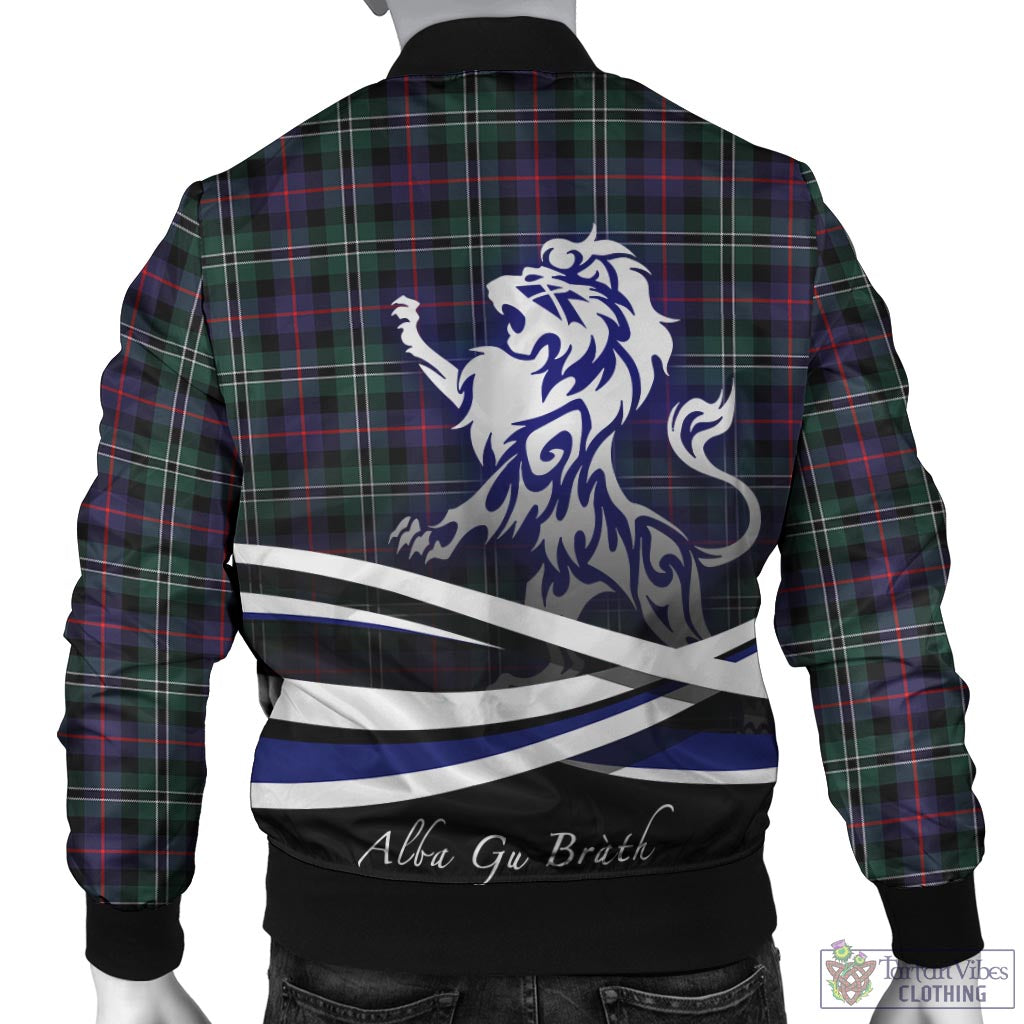 Tartan Vibes Clothing Rose Hunting Modern Tartan Bomber Jacket with Alba Gu Brath Regal Lion Emblem