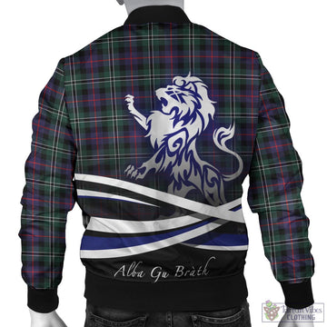 Rose Hunting Modern Tartan Bomber Jacket with Alba Gu Brath Regal Lion Emblem