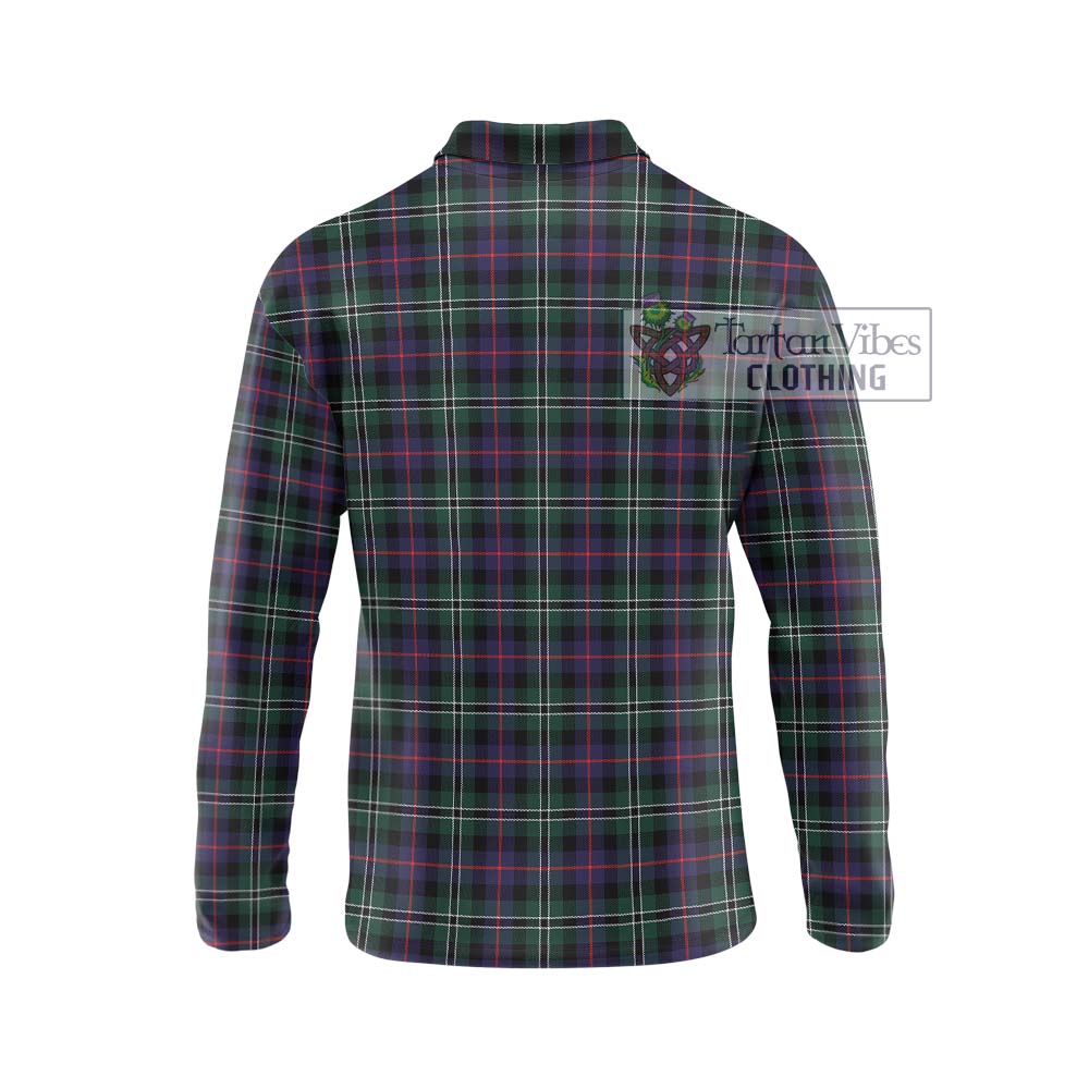 Rose Hunting Modern Tartan Long Sleeve Polo Shirt with Family Crest DNA In Me Style - Tartanvibesclothing Shop