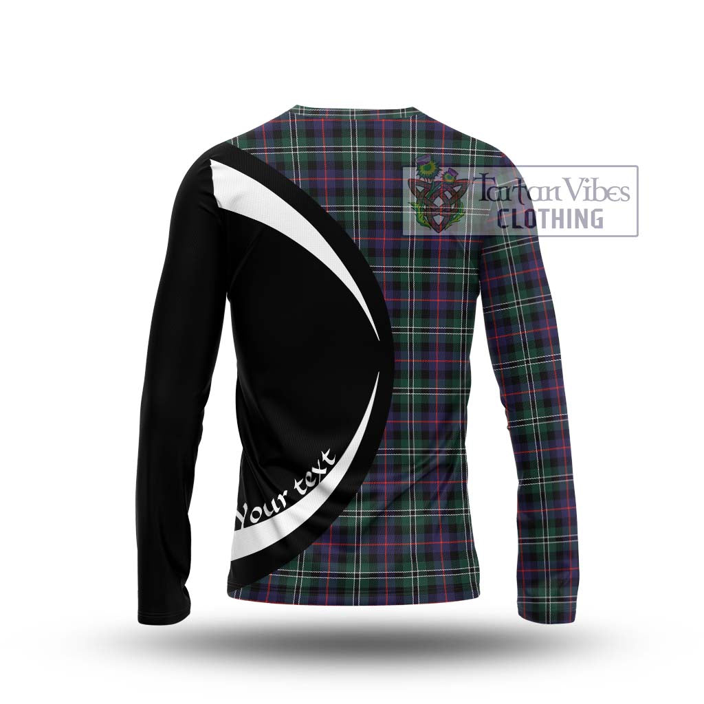 Rose Hunting Modern Tartan Long Sleeve T-Shirt with Family Crest Circle Style - Tartan Vibes Clothing