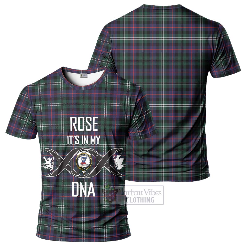 Tartan Vibes Clothing Rose Hunting Modern Tartan T-Shirt with Family Crest DNA In Me Style