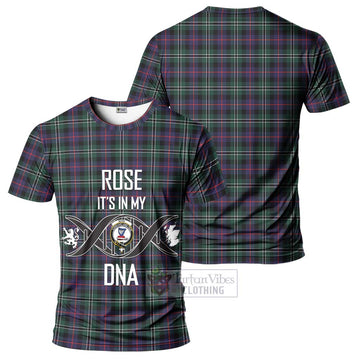 Rose Hunting Modern Tartan T-Shirt with Family Crest DNA In Me Style