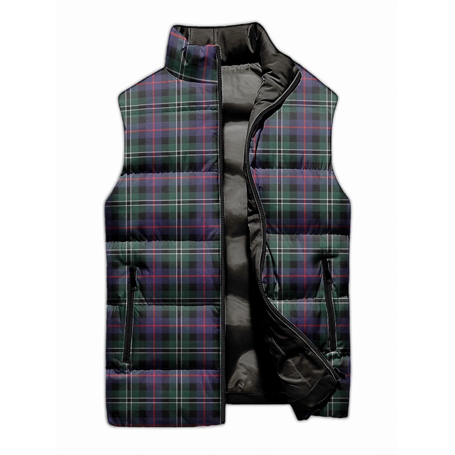 Rose Hunting Modern Tartan Sleeveless Puffer Jacket - Tartanvibesclothing