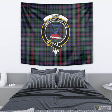 Rose Hunting Modern Tartan Tapestry Wall Hanging and Home Decor for Room with Family Crest