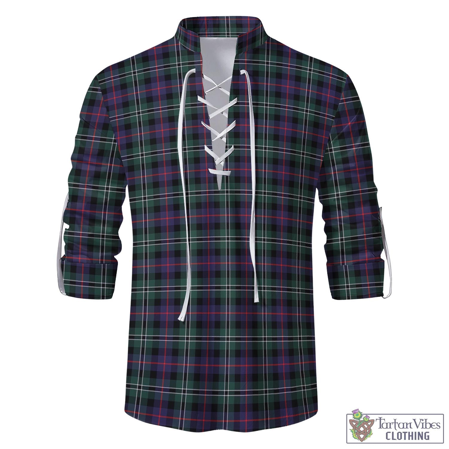 Tartan Vibes Clothing Rose Hunting Modern Tartan Men's Scottish Traditional Jacobite Ghillie Kilt Shirt