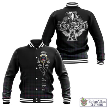 Rose Hunting Modern Tartan Baseball Jacket Featuring Alba Gu Brath Family Crest Celtic Inspired