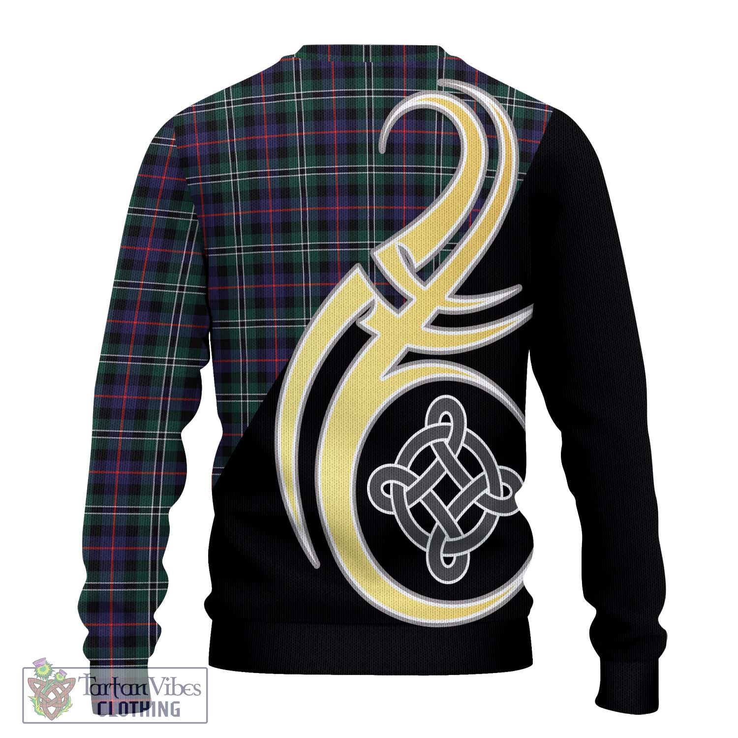 Rose Hunting Modern Tartan Knitted Sweater with Family Crest and Celtic Symbol Style - Tartan Vibes Clothing