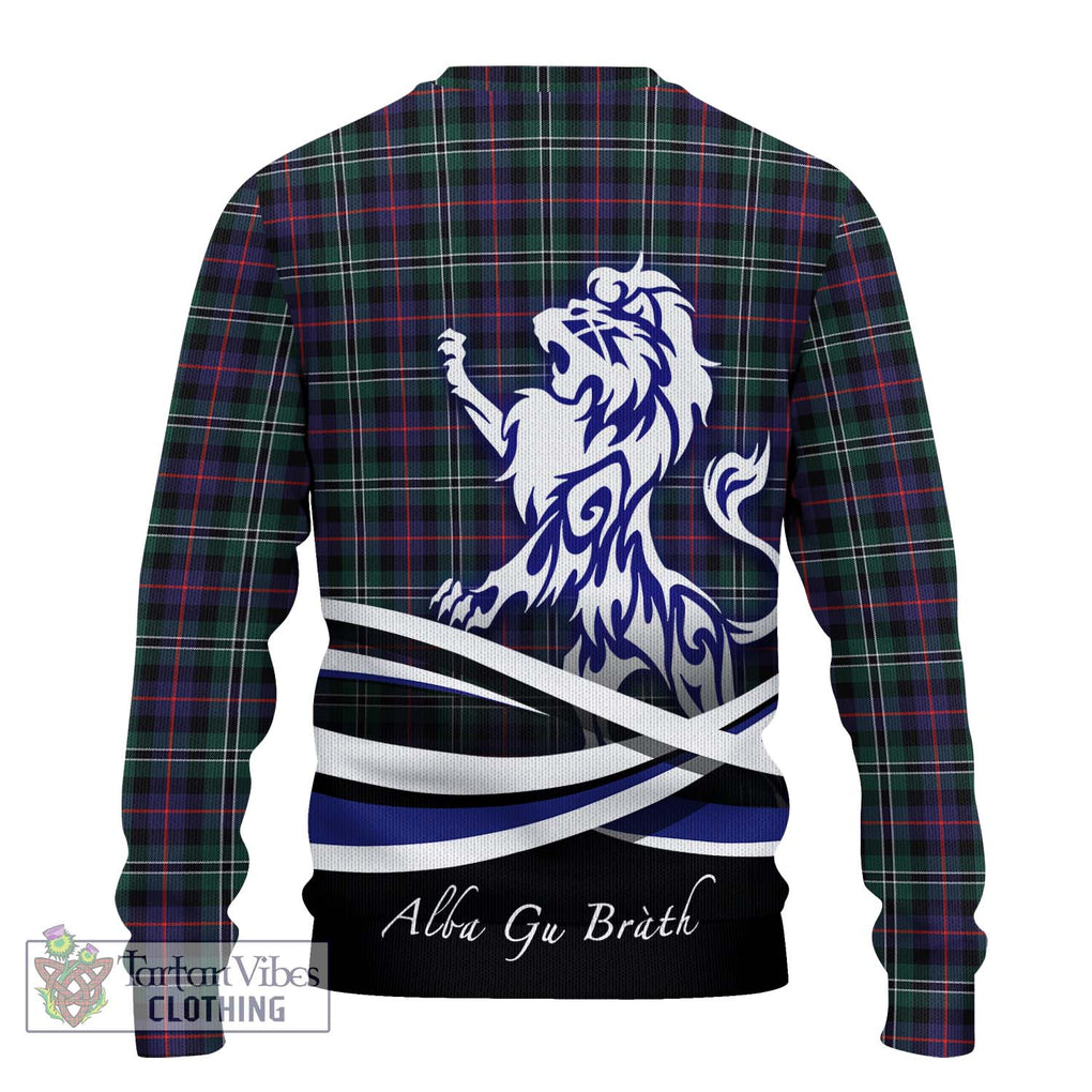 Rose Hunting Modern Tartan Knitted Sweater with Alba Gu Brath Regal Lion Emblem - Tartanvibesclothing Shop